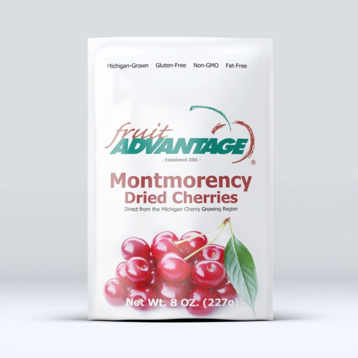 Fruit Advantage Montmorency dried cherries, made with Michigan-grown tart cherries, ideal for snacking and baking