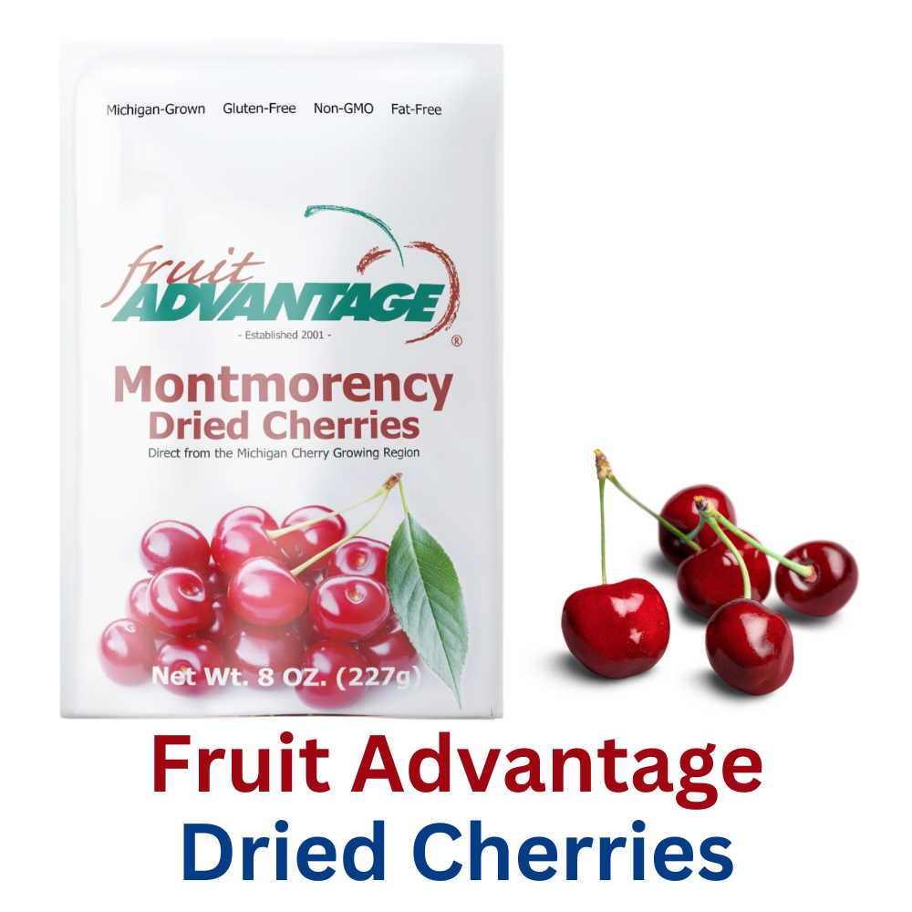 Fruit Advantage Montmorency tart dried cherries, 8 oz bag of USA-grown Michigan cherries for snacking, baking, and healthy living